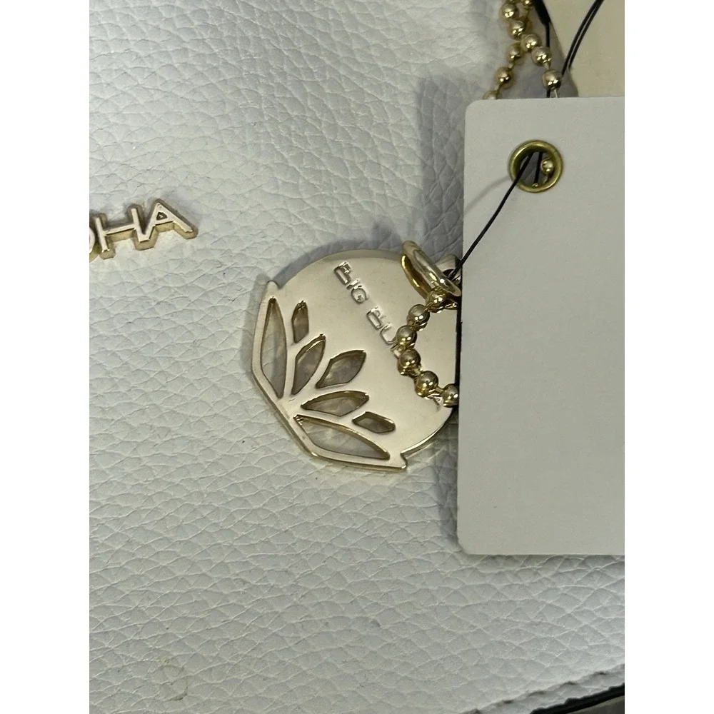 Big Buddha white floral tote bag gold-tone Hardware New Small Pouch Included